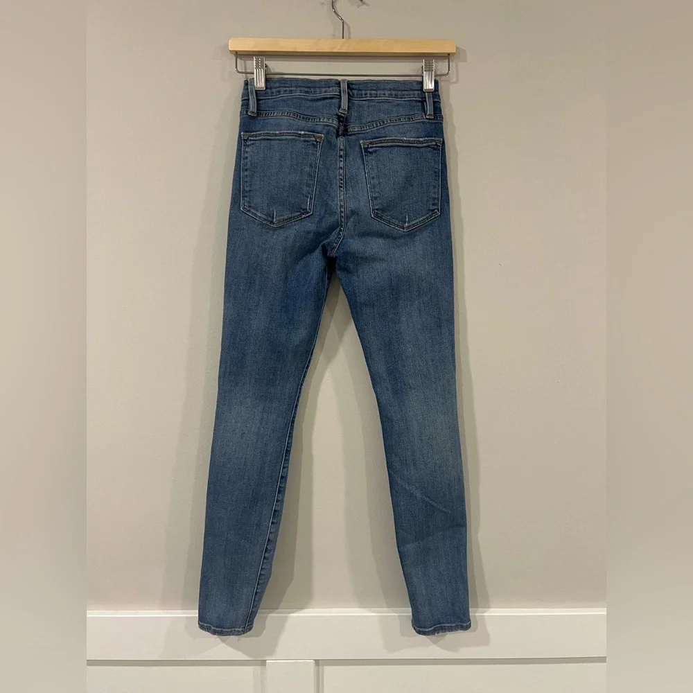 FRAME Denim Le High Skinny Jeans Size 26 Beaufort Blue High Rise Stretch